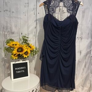 Scarlet navy blue lace cocktail dress Size 10 Preowned